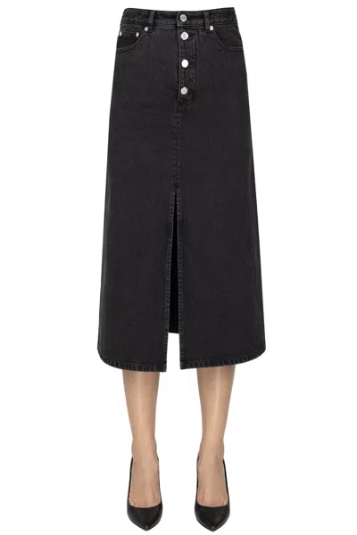 A.p.c. Tennnesse Denim Skirt In Black