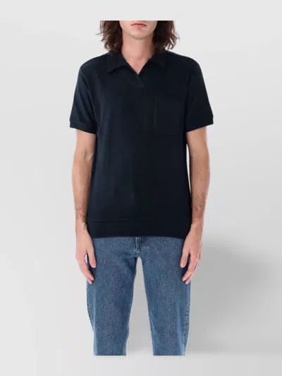 Apc A. P.c. Augustino Regular Fit Terry Polo Shirt In Navy