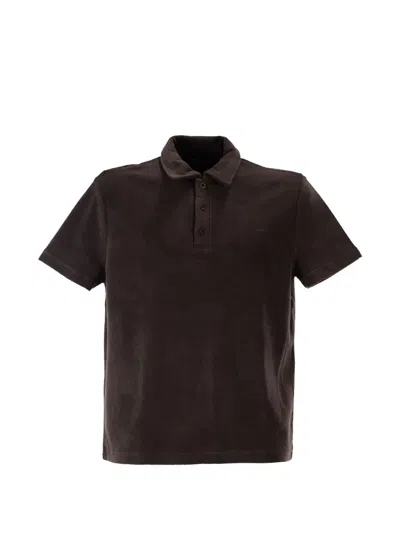 A.p.c. Julian Organic Cotton Terry Polo Shirt In Brown