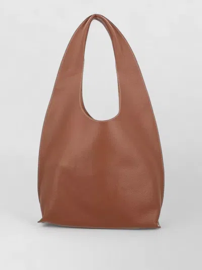 A.p.c. Textured Finish Large Leather Tote Bag In Brown