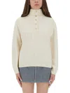 Apc A.p.c. Textured Knit High Collar Shirt With Ribbed Detailing
