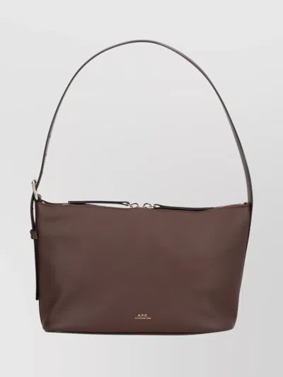 Apc Textured Shoulder Bag Adjustable Strap In Brown