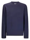 Apc Textured Wool Crew-neck Sweater In Blue