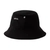 Apc Logo-embroidery Cotton Bucket Hat In Black