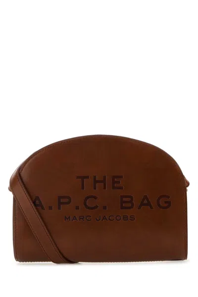A.p.c. Women Brown Leather  X Marc Jacobs Demi Lune Crossbody Bag