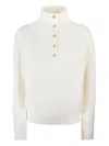 Apc Thea Cable-knit Button Sweater In White
