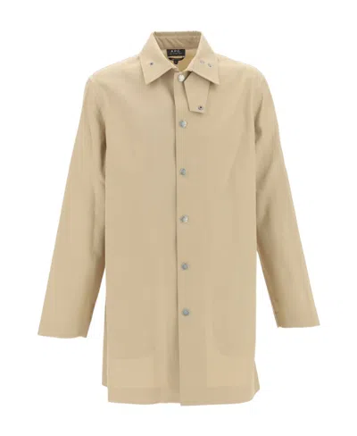 Apc Thibault Cotton Raincoat In Nude