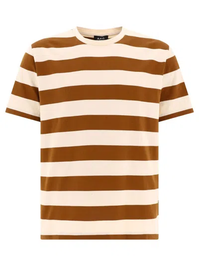 Apc A.p.c. Thibaut Cotton Crew-neck T-shirt In Brown