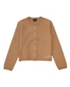Apc A.p.c. Thick Merino Wool Cardigan In Brown