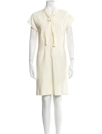 Pre-owned A.p.c. Tie Neck Knee-length Dress In Neutrals