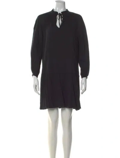 Pre-owned A.p.c. Tie Neck Mini Dress In Black