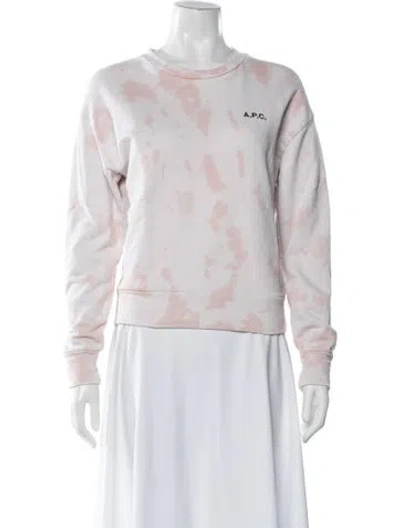 Pre-owned A.p.c. Tie-dye Print Crew Neck Sweatshirt In Pink