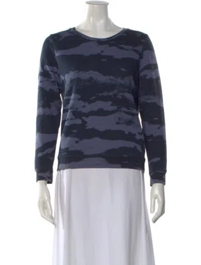 Pre-owned A.p.c. Tie-dye Print Crew Neck Top In Blue