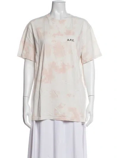 Pre-owned A.p.c. Tie-dye Print Crew Neck T-shirt In Neutrals