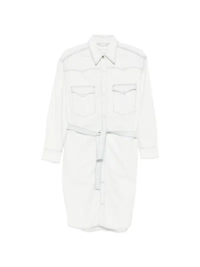 Apc Tie-fastening Shirt Mini Dress In White