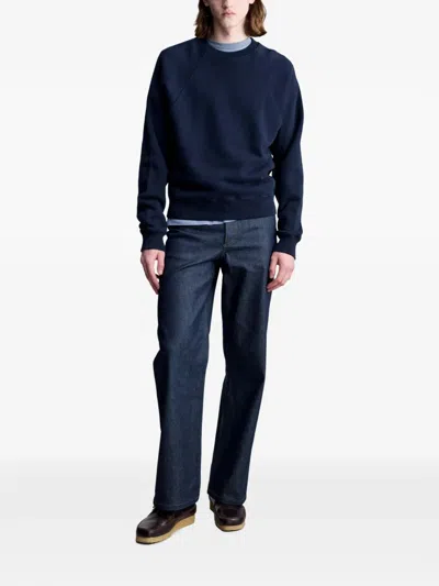 A.p.c. Tim Raglan-sleeve Sweatshirt In Blue