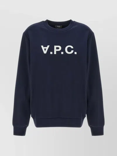 Apc Elisa Vpc Logo Sweatshirt In Inverted Print In Blue