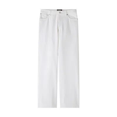 Apc A.p.c. Timeless White Trousers With Defined Waist