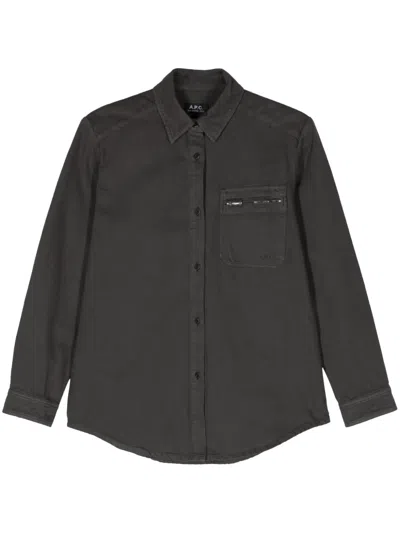 Apc Tina Cotton Shirt In Grey