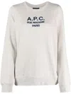 Apc Logo-print Cotton Sweatshirt In Neutrals