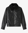 Apc Tina Faux Leather Bomber Jacket In Black