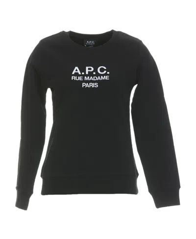 Apc Tina Logo-embroidered Cotton Sweatshirt In Black
