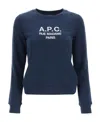 Apc Tina Logo-embroidered Cotton Sweatshirt In Blue