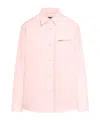 Apc Tina Logo-embroidered Denim Shirt In Pink