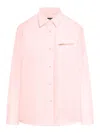 Apc Tina Logo-embroidered Denim Shirt In Light Pink