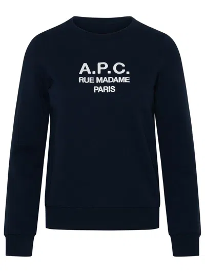 Apc A.p.c. Tina Sweatshirt In Blue Cotton