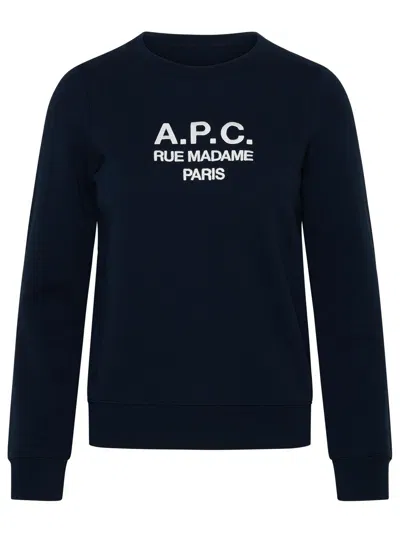 A.p.c. Tina Sweatshirt In Blue Cotton