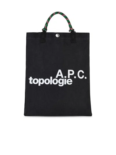 Apc A.p.c. 'topologies' Blue Cotton Bag