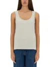 Apc A.p.c. Sleeveless Tank Top In Beige