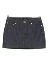 Apc Topstitched Mini Skirt In Blue