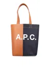 Apc A.p.c. Logo Printed Panelled Shoulder Bag In Camel