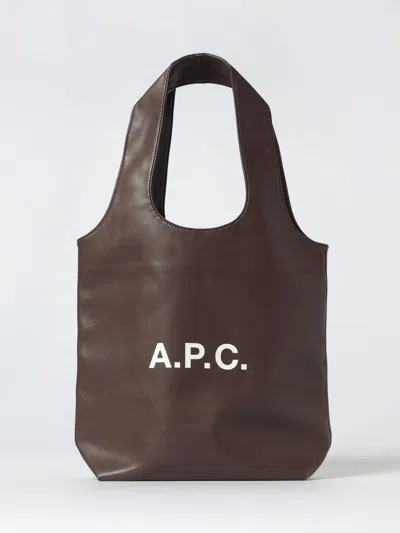 Apc Tote Bag A. P.c. Woman Color Leather In Brown