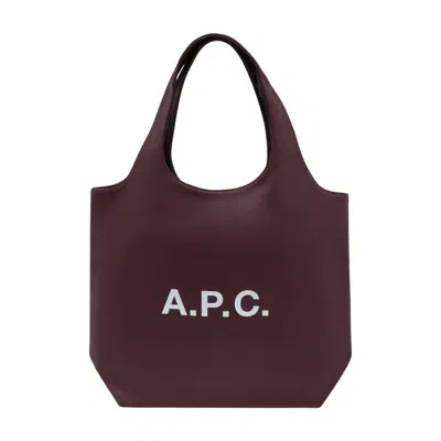 A.p.c. Tote Bag In Burgundy