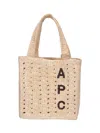 A.p.c. Rectangular Raffia Tote Bag With Sturdy Top Handles In Sand