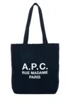 Apc A.p.c. Navy Blue Canvas Lou Rue Madame Shopping Bag