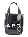 Apc A.p.c. Small Lou Glossy Pvc Tote Bag In Gray