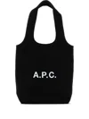 Apc A.p.c. Small Ninon Denim Tote Bags In Black