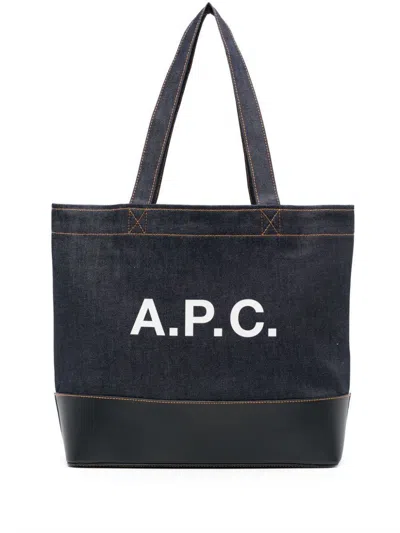 Apc A.p.c. Axel E W Tote Bag Bags In Blue