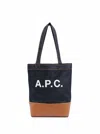 Apc A.p.c. A.p.c Woman Fabric And Leather Tote Bag With Print In Multicolor