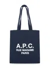 Apc A.p.c. Navy Blue Canvas Lou Rue Madame Shopping Bag In Blue