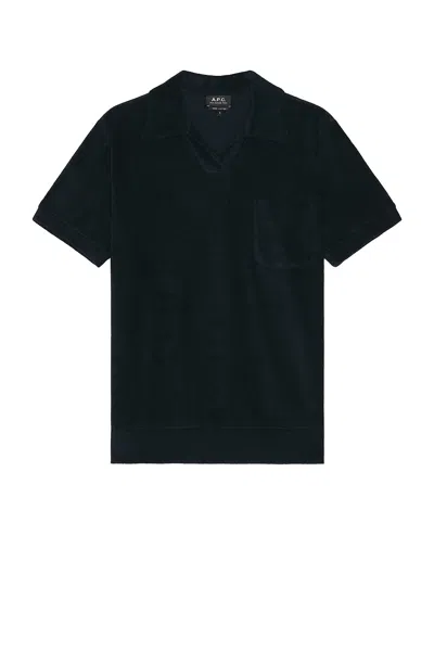 Apc A.p.c. Agustino Polo Shirt In Dark Navy