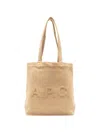 Apc Wool Tote Bag Rectangular Shape Dual Handles In Brown