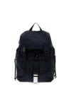 Apc A.p.c. Navy Blue Backpack With Flap Closure And Logo Applique In Blue