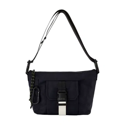 A.p.c. Trek Crossbody  Nylon Blue In Black