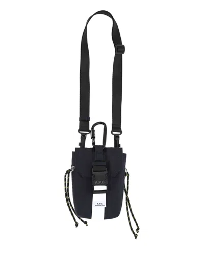 Apc A.p.c. Trek Blue Nylon Bag In Black