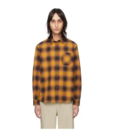 Apc Trek Checked Cotton Shirt In Brown